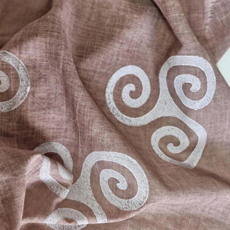 Pamuklu Fular, Tahta Baskılı, Hediyelik , El Yapımı  Taşlanmış Pamuklu Fular