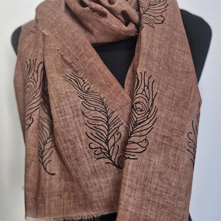 Pamuklu Fular, Tahta Baskılı, Hediyelik , El Yapımı  Taşlanmış Pamuklu Fular, 60100118031