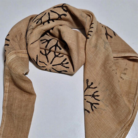 Kare pamuklu baskılı fular, El Yapımı pamuklu kare fular, Hediyelik tasarım, Moli tasarım