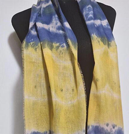 Dar Pamuklu Fular , Batik boyalı , Tahta baskılı, Hediyelik Fular , Moli Tasarım