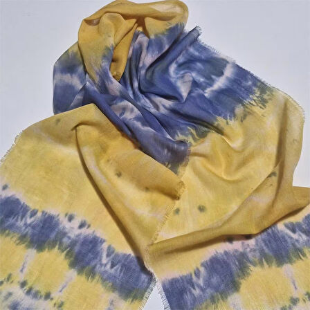 Dar Pamuklu Fular , Batik boyalı , Tahta baskılı, Hediyelik Fular , Moli Tasarım
