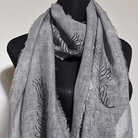 Pamuklu Fular, Tahta Baskılı, Hediyelik , El Yapımı Taşlanmış Pamuklu Fular, Moli tasarım