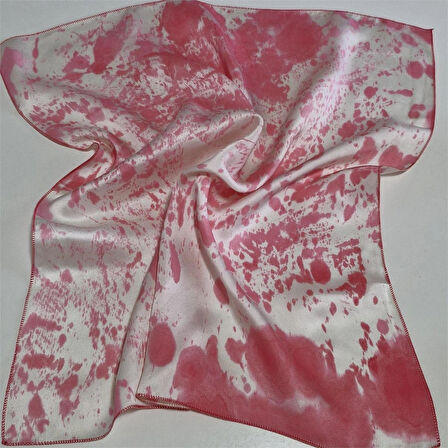 Kare Pembe ipek Fular , El Yapımı, Hediyelik, Şık, Moli Tasarım