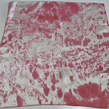 Kare Pembe ipek Fular , El Yapımı, Hediyelik, Şık, Moli Tasarım