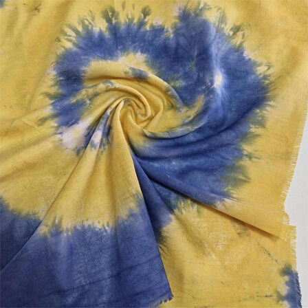 Kare Pamuklu Bandana, El Boyaması Ve Tahta Baskılı Bandana, Fular, Moli Tasarım