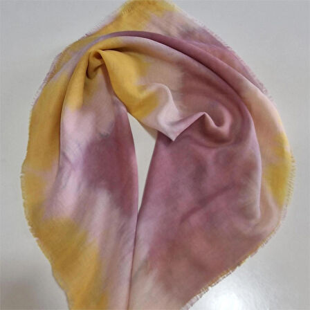 Kare Pamuklu Bandana, El Boyaması Batik Bandana, El Yapımı, Hediyelik, Moli Tasarım