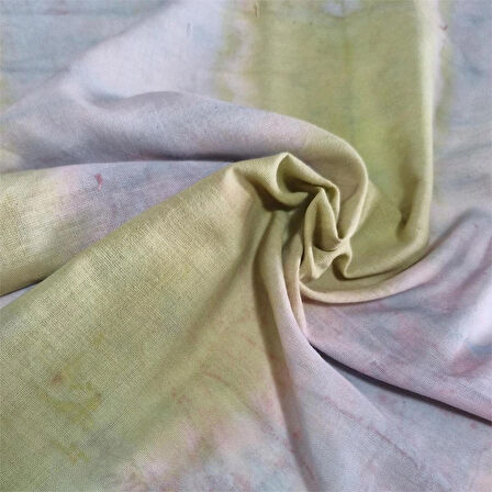 Kare Pamuklu Bandana, El Boyaması Ve Tahta Baskılı Bandana, Fular, Moli Tasarım 