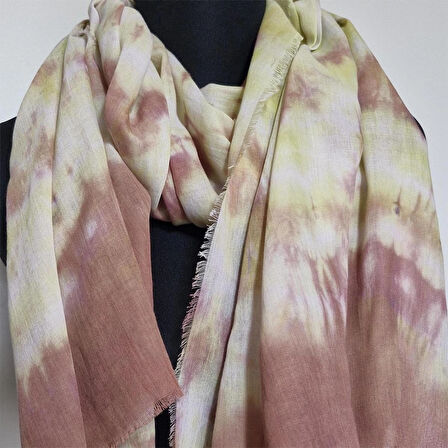 Geniş Batik Boyama Pamuklu Şal, Mevsimlik El Boyaması, Tasarım Şal, Hediyelik, Moli Tasarım, 