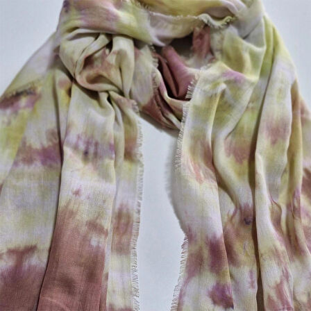 Geniş Batik Boyama Pamuklu Şal, Mevsimlik El Boyaması, Tasarım Şal, Hediyelik, Moli Tasarım, 