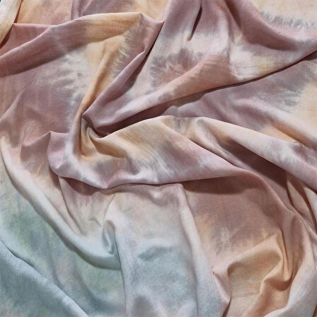 Geniş Batik Boyama Pamuklu Şal, Mevsimlik El Boyaması, Tasarım Şal, Hediyelik, Moli Tasarım