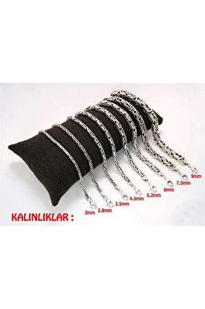 3.5mm 925 Ayar Gümüş Yuvarlak Kral Model Erkek Bileklik Künye 249540193