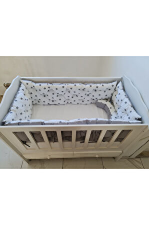 60x100 Beşik Kenar Koruma - 40cm Yükseklik - %100 Pamuk Kumaş - Antialerjik - Yıkanabilir
