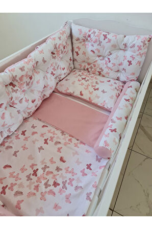 60x100 Beşik Kenar Koruma - 40cm Yükseklik - %100 Pamuk Kumaş - Antialerjik - Yıkanabilir