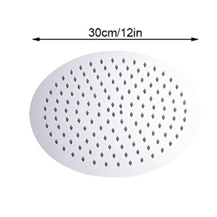 T-MAY Banyo Sardes Oval İnce Tepe Duş Seti Başlığı 30x30 Paslanmaz Metal