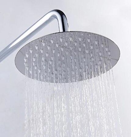 T-MAY Banyo Sardes Oval İnce Tepe Duş Seti Başlığı 30x30 Paslanmaz Metal