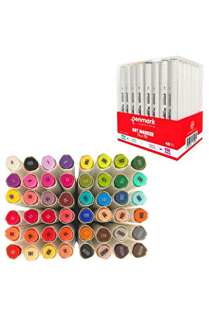 Seçtim Aldım Marker Çift Taraflı Fırça Uç - Kesik Uç 48 Renk Hs-9000-48