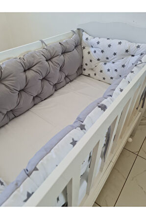 60 x 120 - Bebek Beşik Kenar Koruma Takımı - 40 cm Yükseklik, Yıkanabilir