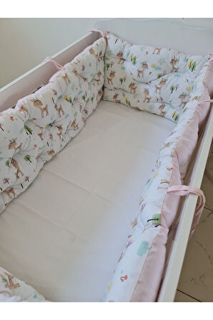 60 x 120 - Bebek Beşik Kenar Koruma Takımı - 40 cm Yükseklik, Yıkanabilir
