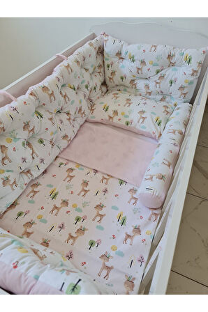 60 x 120 - Bebek Beşik Kenar Koruma Takımı - 40 cm Yükseklik, Yıkanabilir