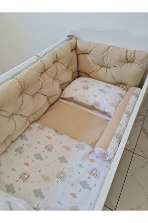 60 X 120 - Bebek Beşik Kenar Koruma Takımı - 40 Cm Yükseklik, Yıkanabilir