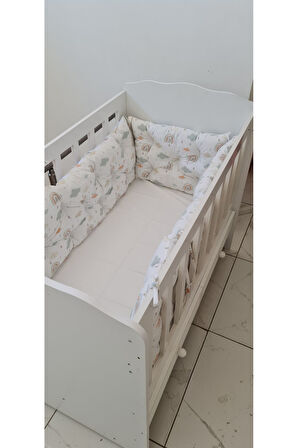 60 x 120 - Bebek Beşik Kenar Koruma Takımı - 40 cm Yükseklik, Yıkanabilir