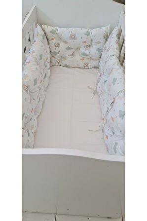 60 x 120 - Bebek Beşik Kenar Koruma Takımı - 40 cm Yükseklik, Yıkanabilir