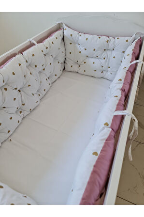 60 x 120 - Bebek Beşik Kenar Koruma Takımı - 40 cm Yükseklik, Yıkanabilir