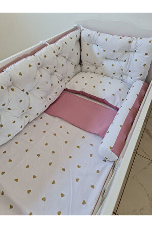 60 x 120 - Bebek Beşik Kenar Koruma Takımı - 40 cm Yükseklik, Yıkanabilir