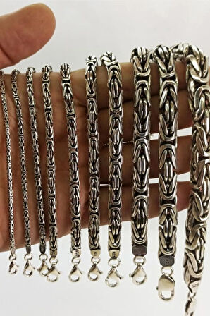 2mm 925 Ayar Gümüş Yuvarlak Kral Model Erkek Bileklik Künye 249540193