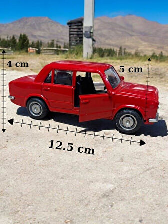 Metal Çek Bırak Murat 124 Araba Kırmızı Sesli ve Işıklı ( 1/36 Ölçek )