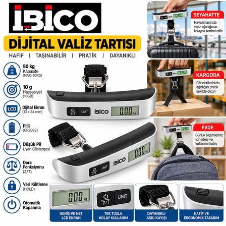 Dijital Valiz Terazisi 50kg - 10g Hassasiyet