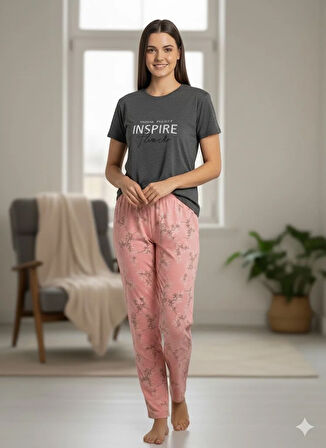 KADIN KISA KOL PİJAMA TAKIM