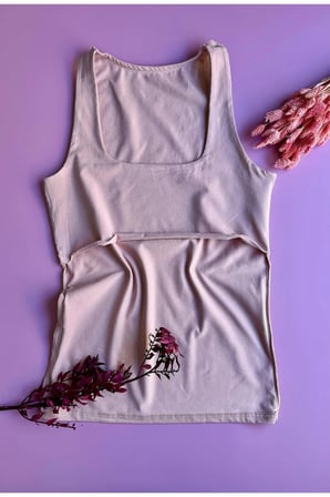 Kare Yaka, 4'lü Pamuklu Astarlı, Pudra, Mavi, Siyah ve Beyaz Kolsuz Kadın T-shirt Bluz