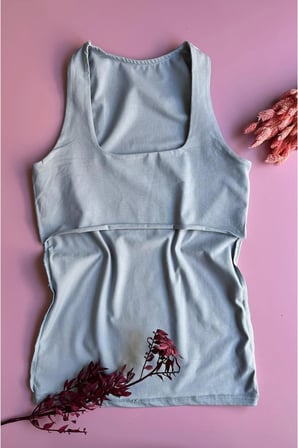 Kare Yaka, 4'lü Pamuklu Astarlı, Pudra, Mavi, Siyah ve Beyaz Kolsuz Kadın T-shirt Bluz