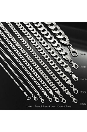 6,5mm Gurmet Model 925 Ayar Gümüş Erkek Kadın Bileklik Zincir