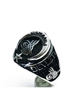 Osmanlı Cihan Devleti Yazılı Gümüş Erkek Yüzüğü