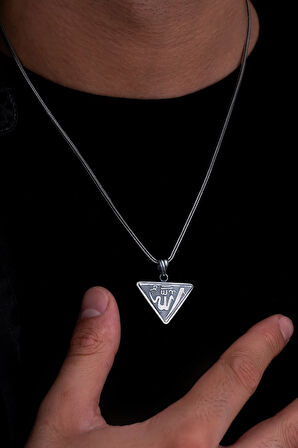 Allah Yazılı Içerisinde Cevşen Bulunan Gümüş Muska Erkek Kolye Zincir