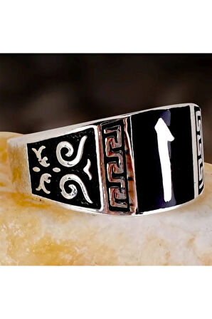 Elif Yazılı Gümüş Erkek Yüzük