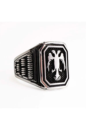 Çift Başlı Kartal Gümüş Erkek Yüzük