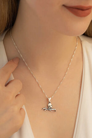 Kadın Atatürk İmzalı Gümüş Kolye Zincir