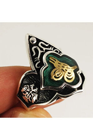 Gümüş Erkek Zihgir Başparmak Yüzük Osmanlı Tuğralı Model