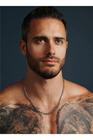 6mm Figaro Model 925 Ayar Gümüş Erkek Kolye Zincir Modelleri 238171176