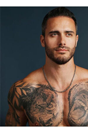 6mm Figaro Model 925 Ayar Gümüş Erkek Kolye Zincir Modelleri 238171176