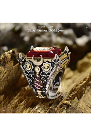 Islam Usta Tasarımı Nizam-ı Alem Gümüş Erkek Yüzük