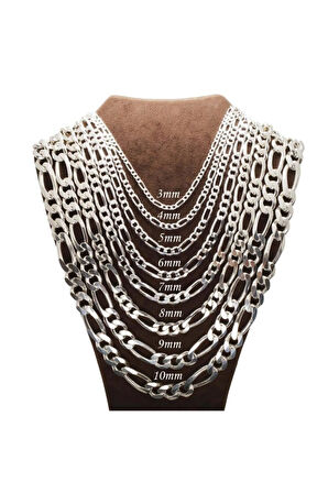 7mm Figaro Model 925 Ayar Gümüş Erkek Kolye Zincir Modelleri 238171176