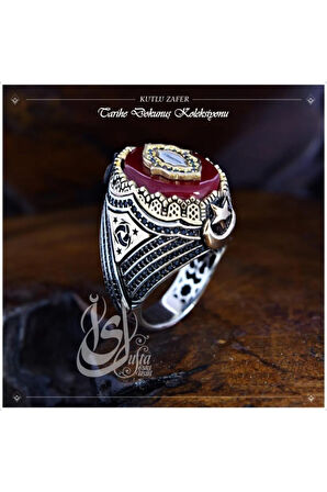 Islam Usta Tasarımı Kutlu Zafer Gümüş Erkek Yüzük
