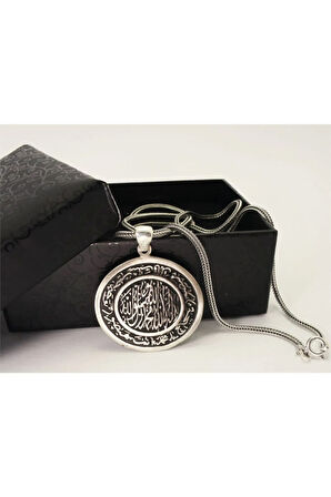 Kıtmir Dualı Gümüş Erkek Kolye Zincir