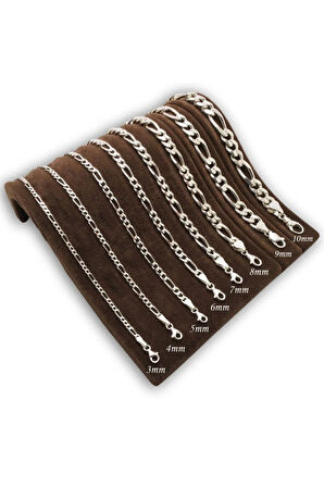 4mm Figaro Model 925 Ayar Gümüş Erkek Kolye Zincir Modelleri 238171176