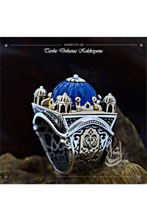 Islam Usta Tasarımı Kubbet-ül Sır Gümüş Erkek Yüzük 925 Ayar