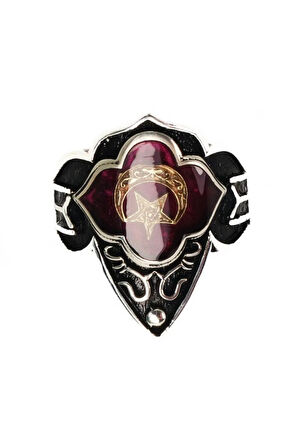 Gümüş Erkek Zihgir Başparmak Ayyıldız Yüzük